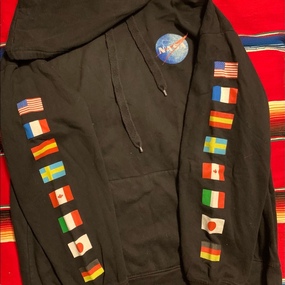 Chemistry NASA Black Hoodie Sweatshirt  Flags Xl